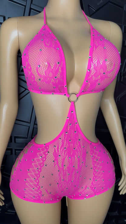 Pink Vixen Romper (Small-XLarge)