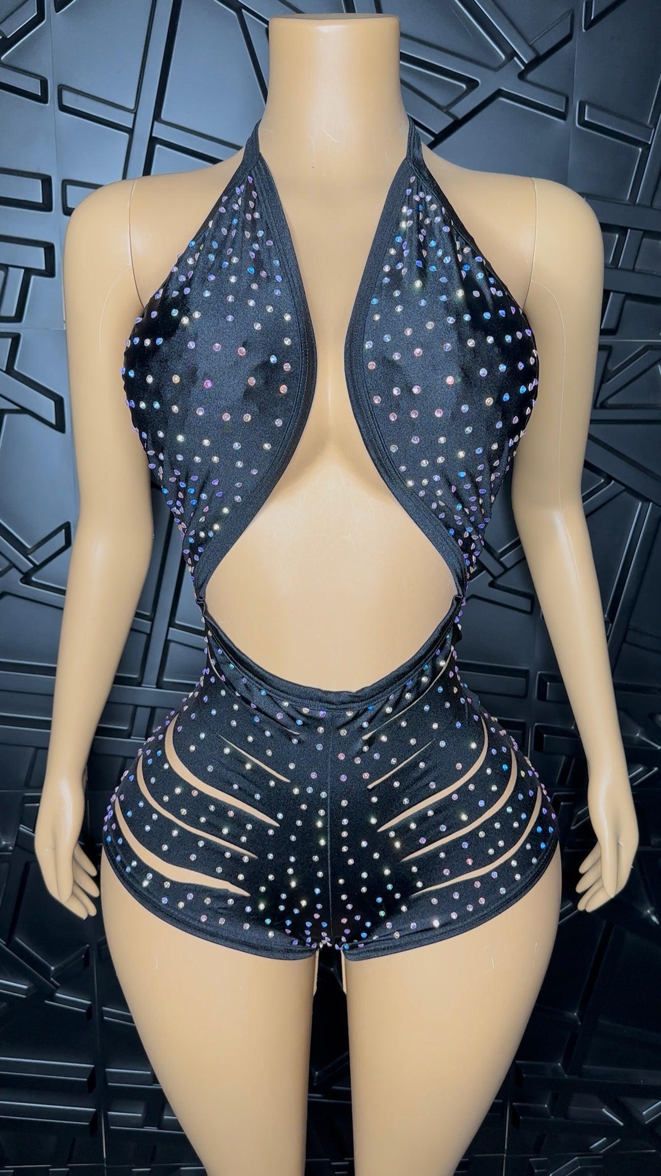 Black Bunny Romper (Medium-XLarge) STRETCHY