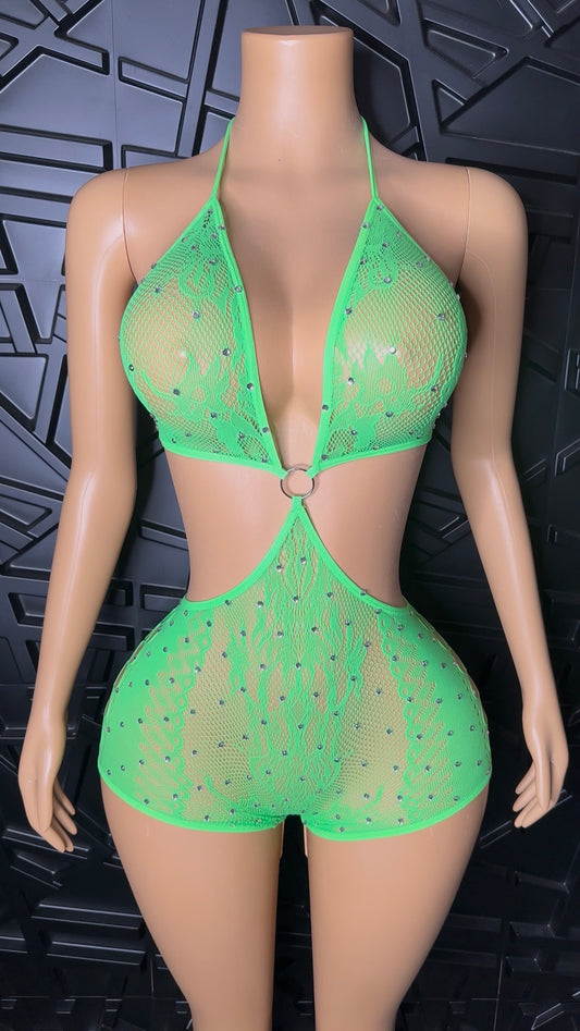 Green Vixen Romper (Small-XLarge)