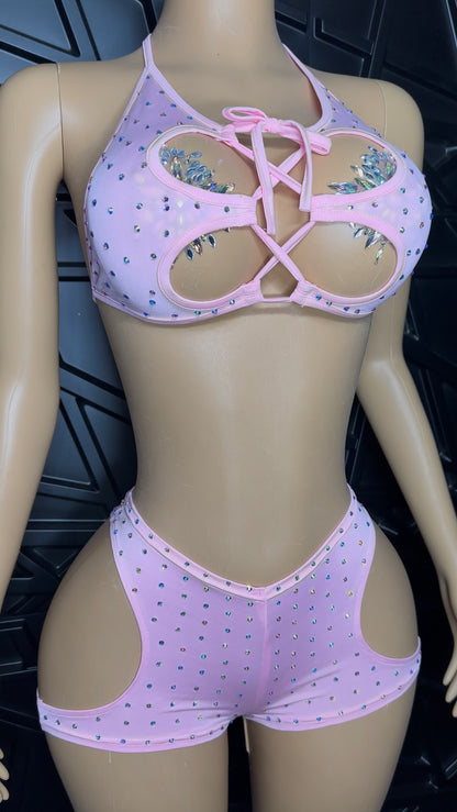 Pink Icy Short Set (Medium-Large)