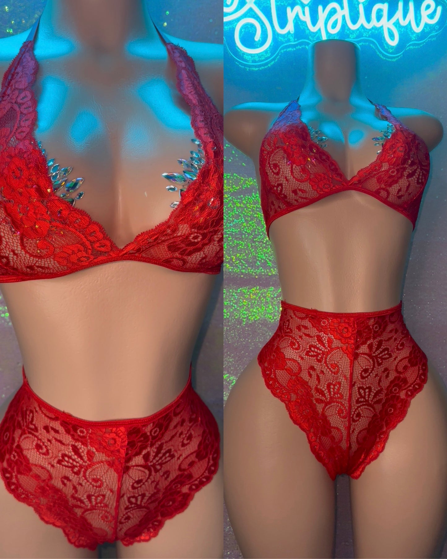 Red Lace Set