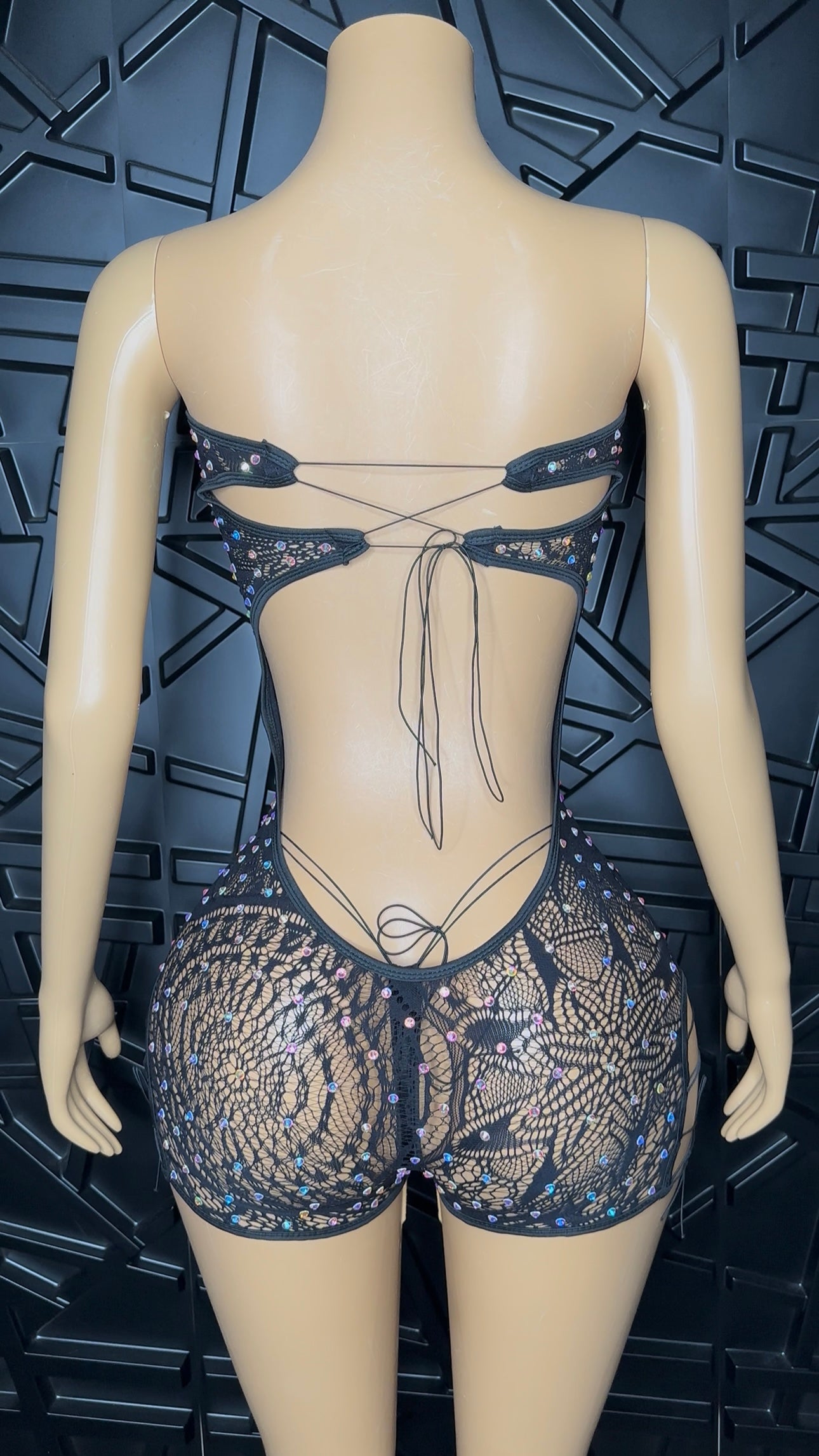 Black Romper w/ Thong & Pasties (Medium)