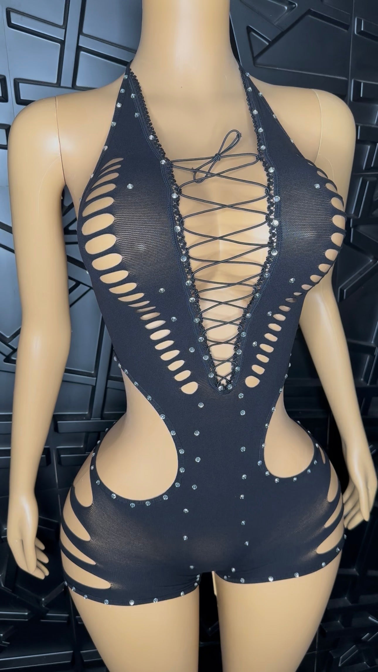 Black Bonita Romper (Medium-XLarge)