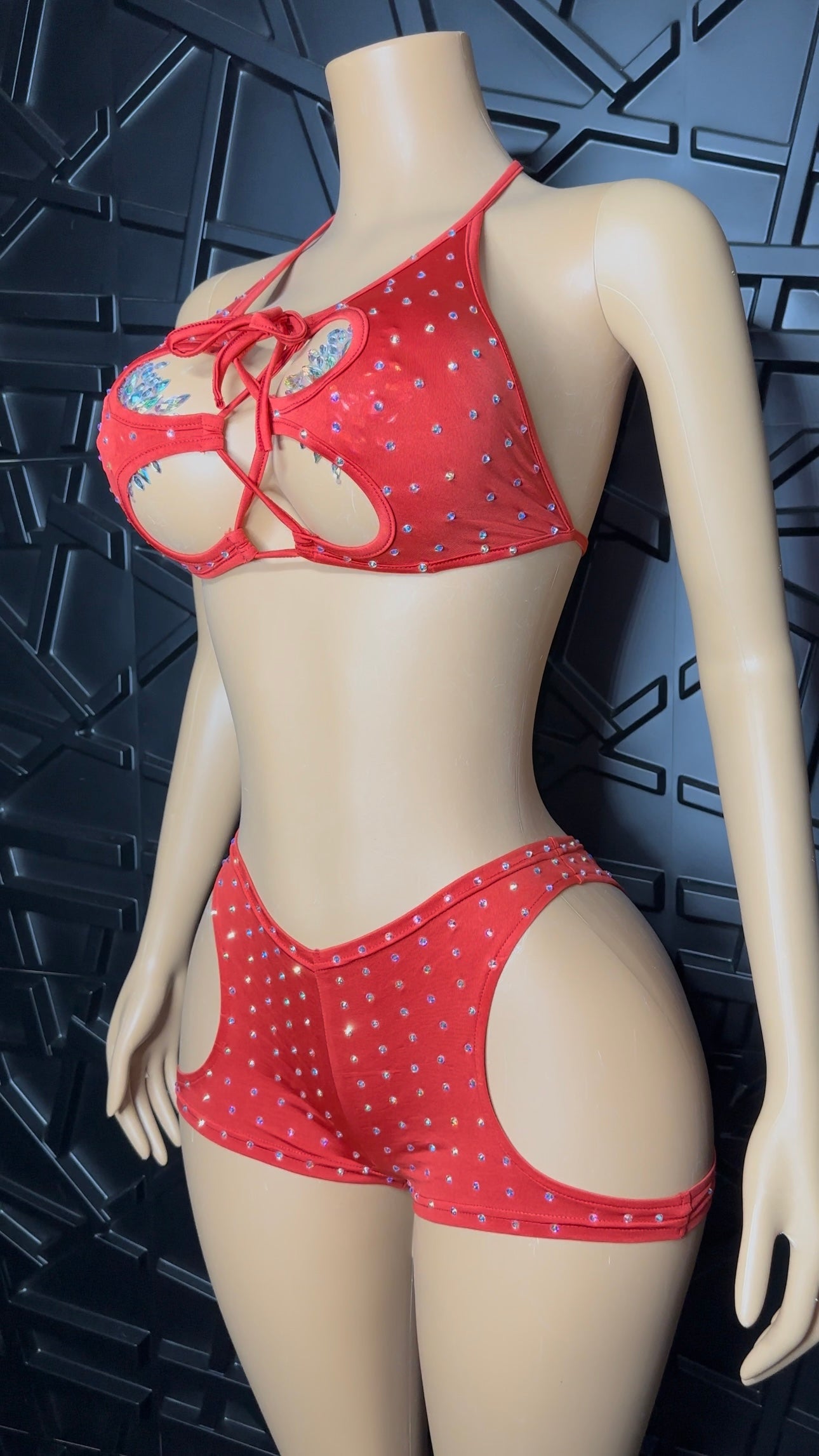 Red Icy Short Set (Medium-Large)