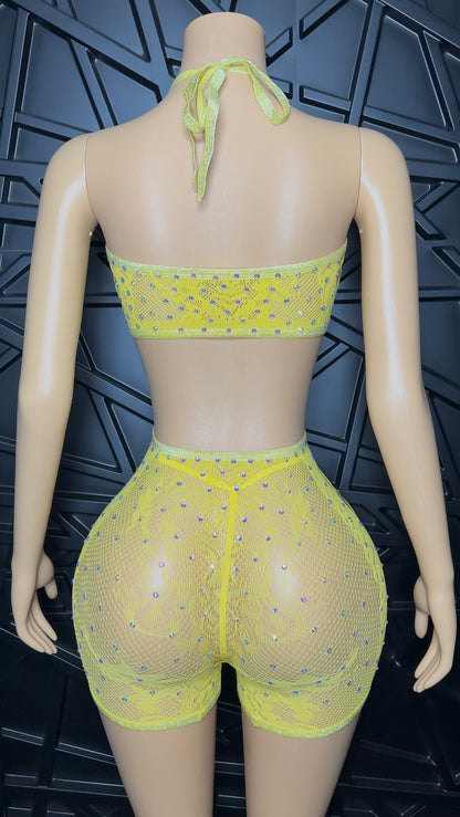 Yellow Icy Romper w/ Thong (Small-Large)