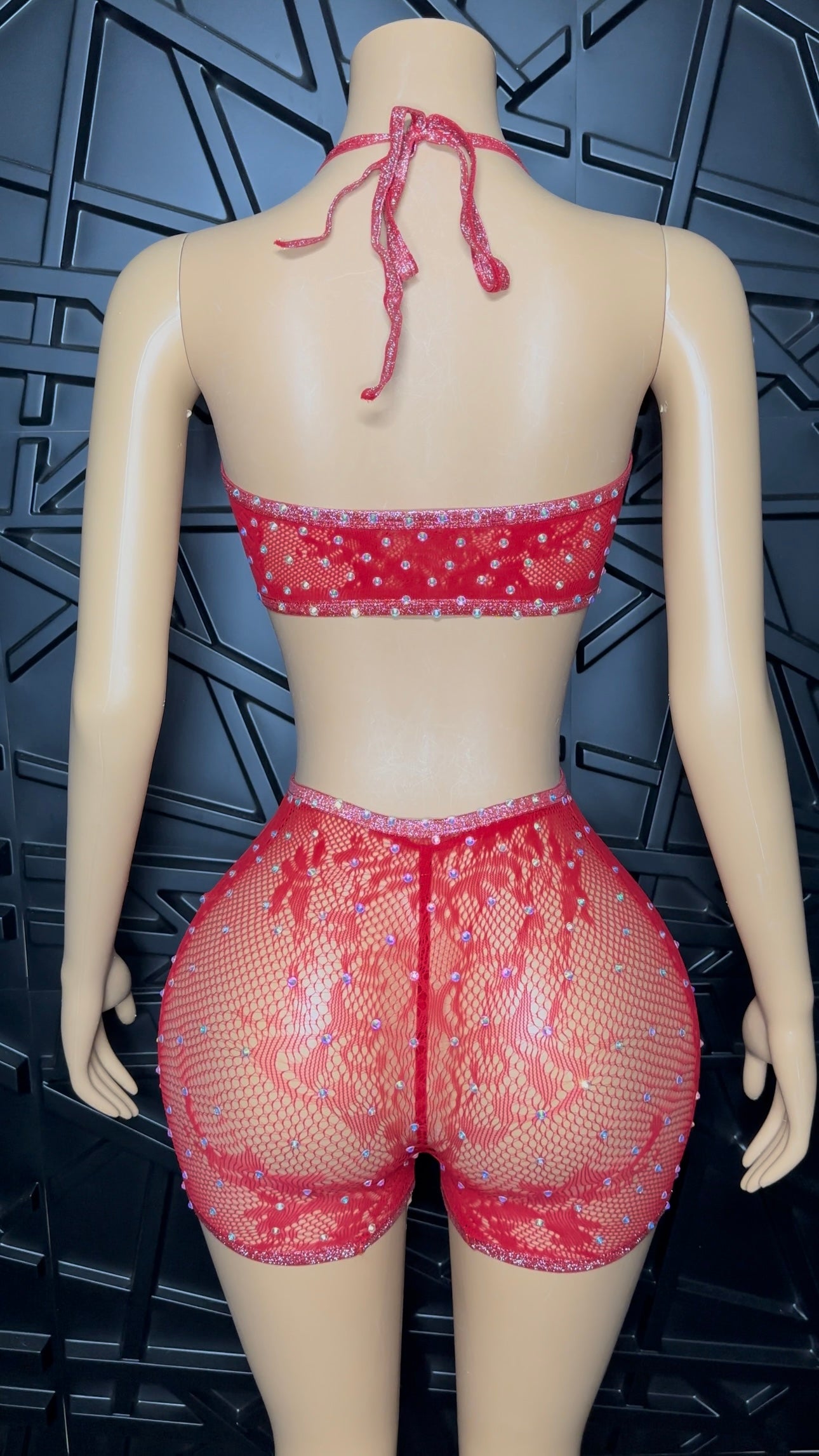 Red Icy Romper w/ Thong (Small-Large)