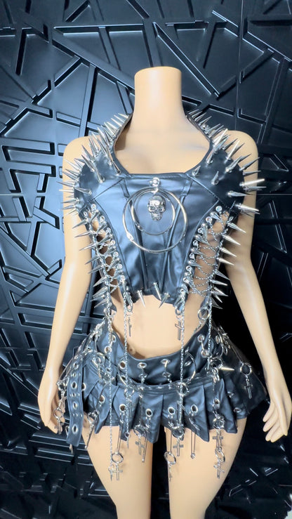 Black Mini Skirt & Top Set