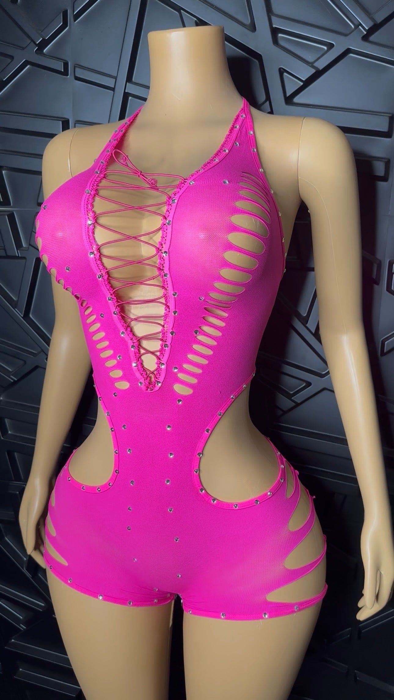 Pink Bonita Romper (Medium-XLarge)