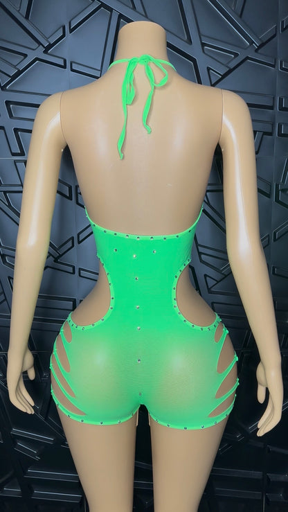 Green Bonita Romper (Medium-XLarge)