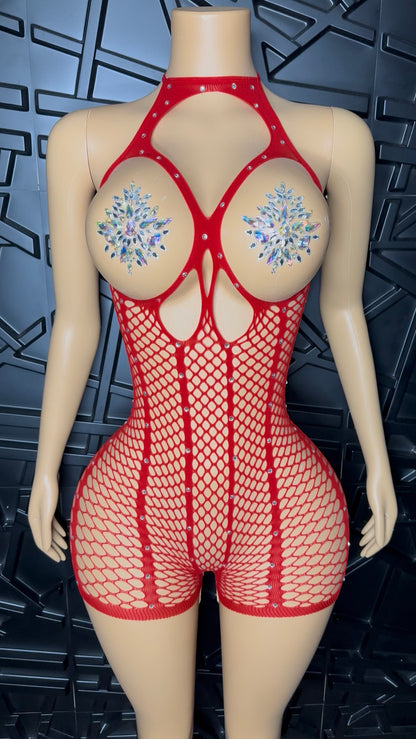 Red Danger Romper (XSmall-Large)