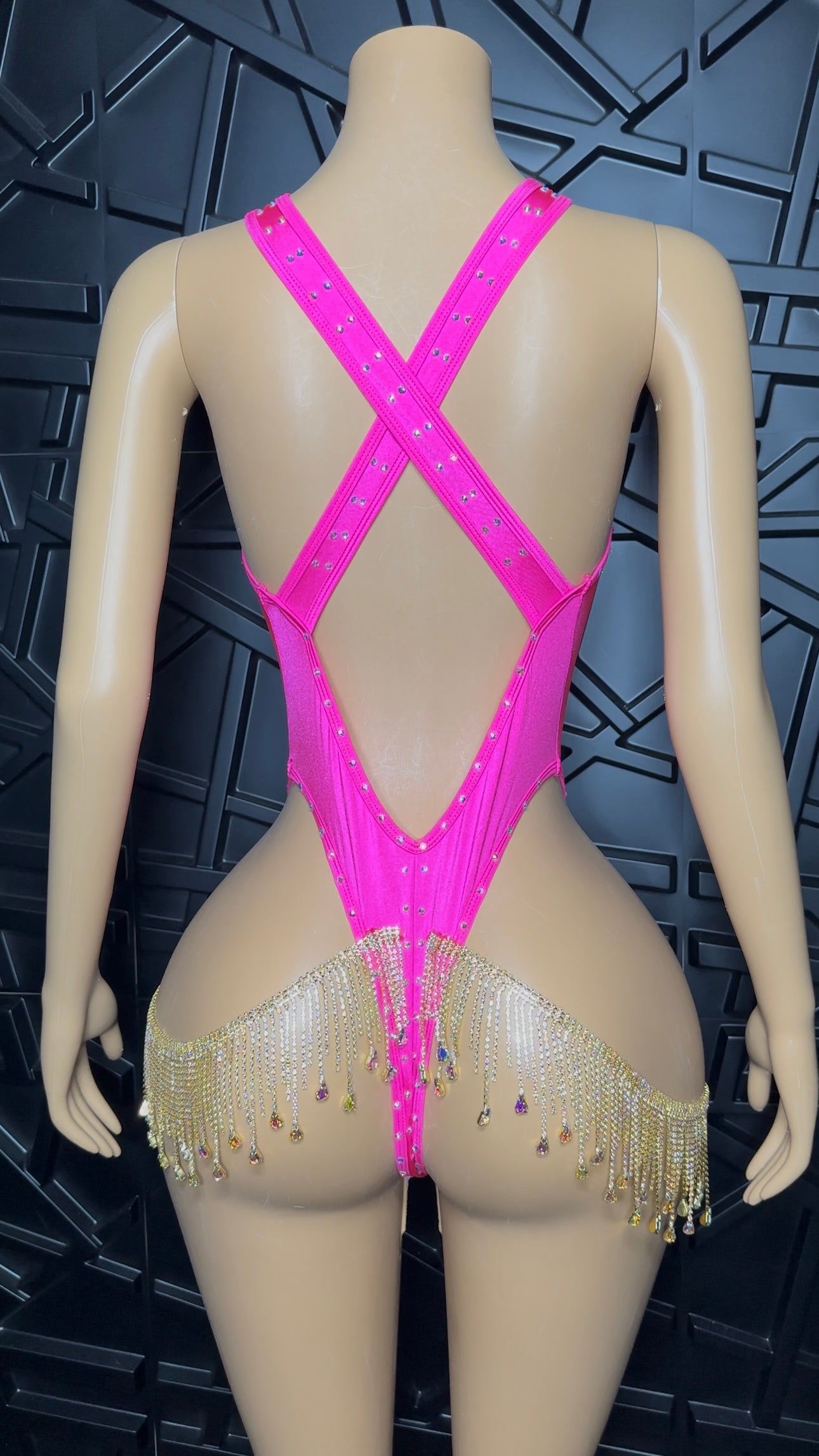 Fuchsia/Gold Fringe 1pc (Small-Medium)