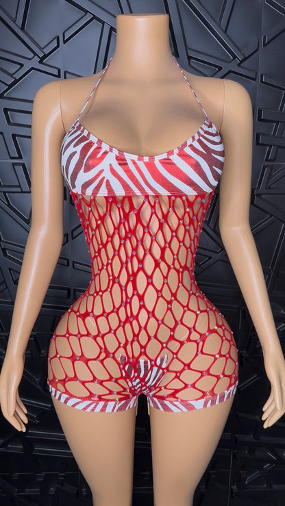 Red Romper Set (Small-Medium) STRETCHY