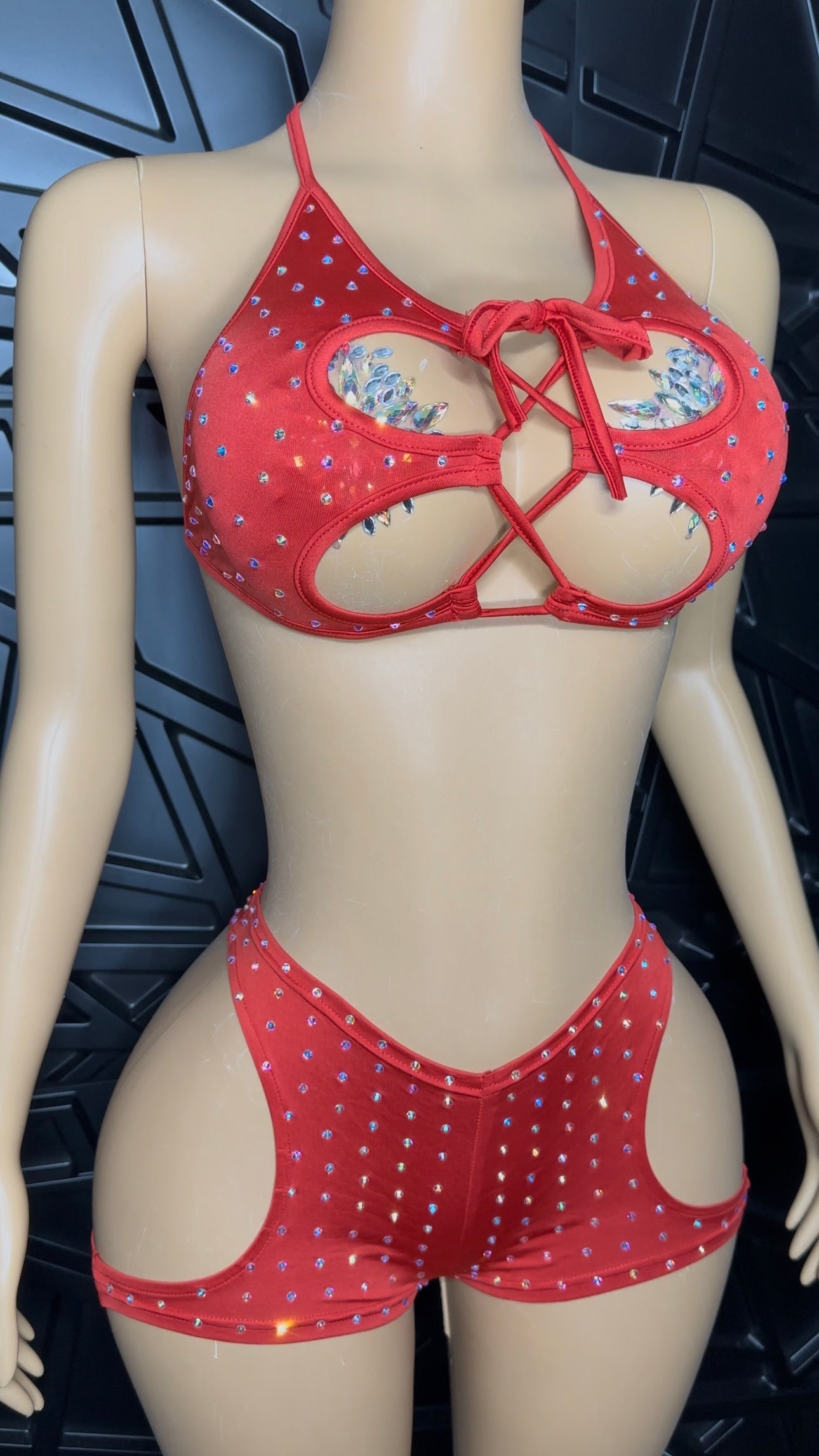 Red Icy Short Set (Medium-Large)