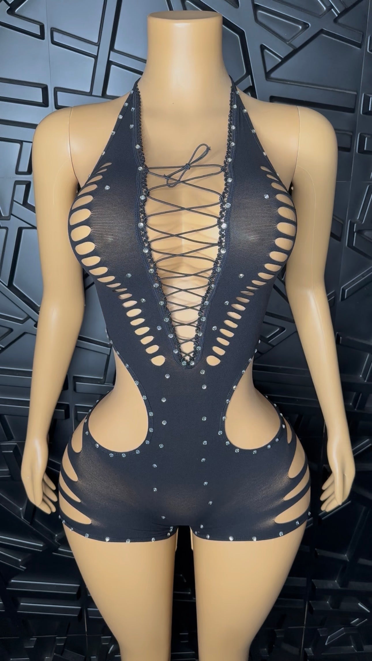 Black Bonita Romper (Medium-XLarge)