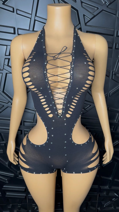 Black Bonita Romper (Medium-XLarge)
