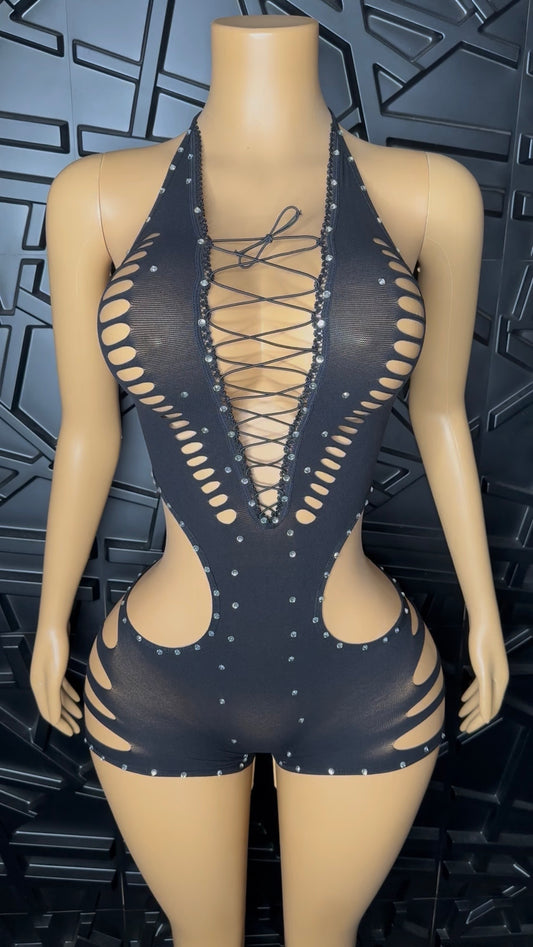 Black Bonita Romper (Medium-XLarge)
