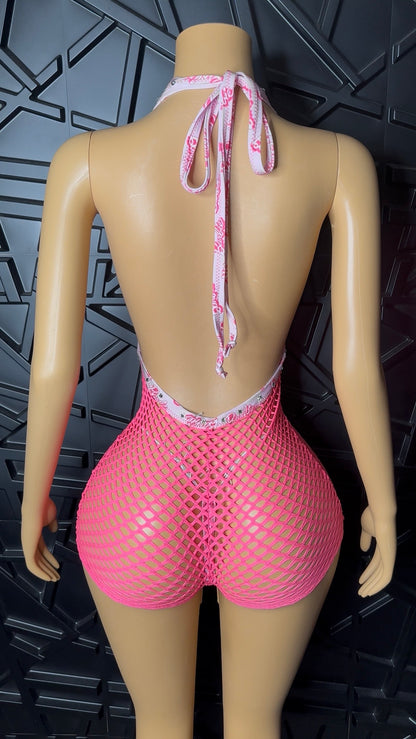 Pink Romper (Medium-Large) STRETCHY