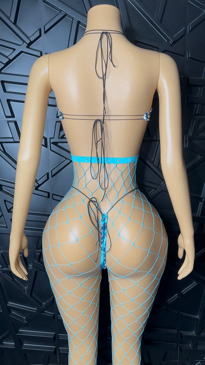 Blue Jumpsuit Set (Med-Large) STRETCHY