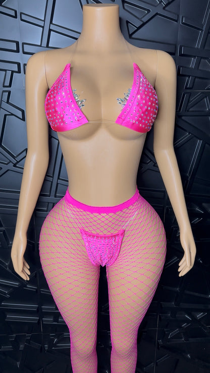 Pink Icy Bikini + Pant Set (Small-Large)
