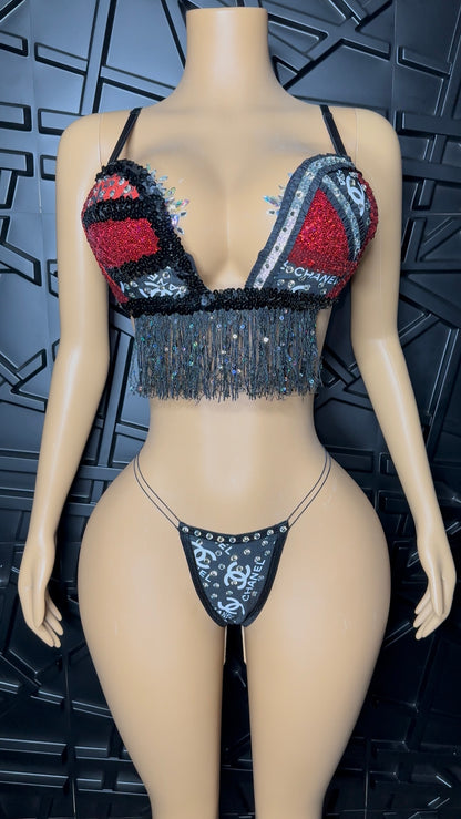 Black Fancy Bra Set (Medium)