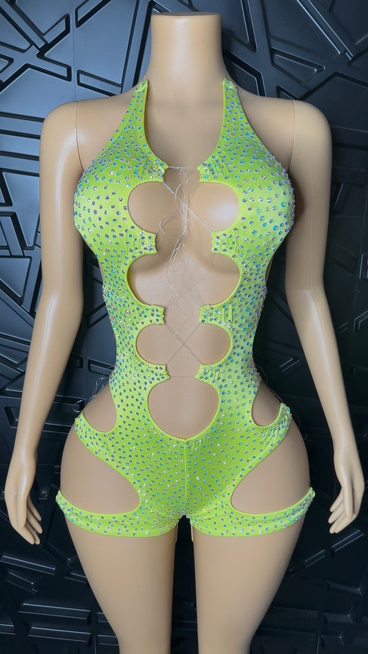Yellow Icy Romper (Small-Medium) STRETCHY