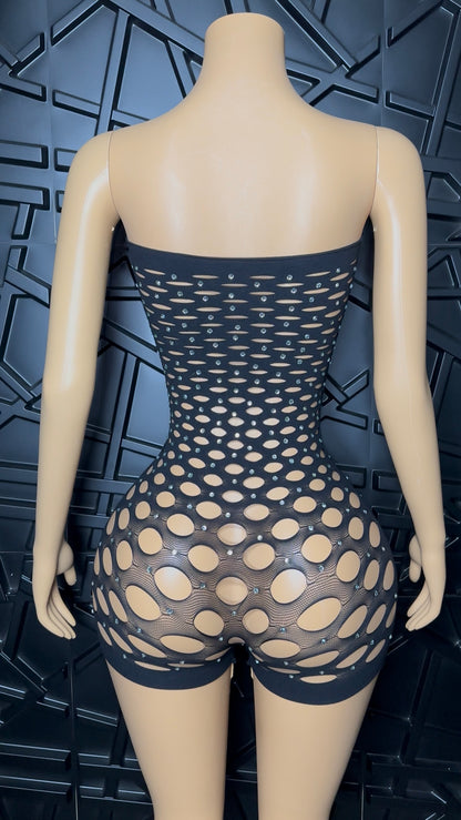 Black Rich Girl Romper (XSmall-Large)