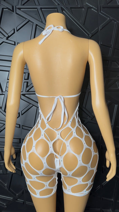 White Romper (Large) STRETCHY