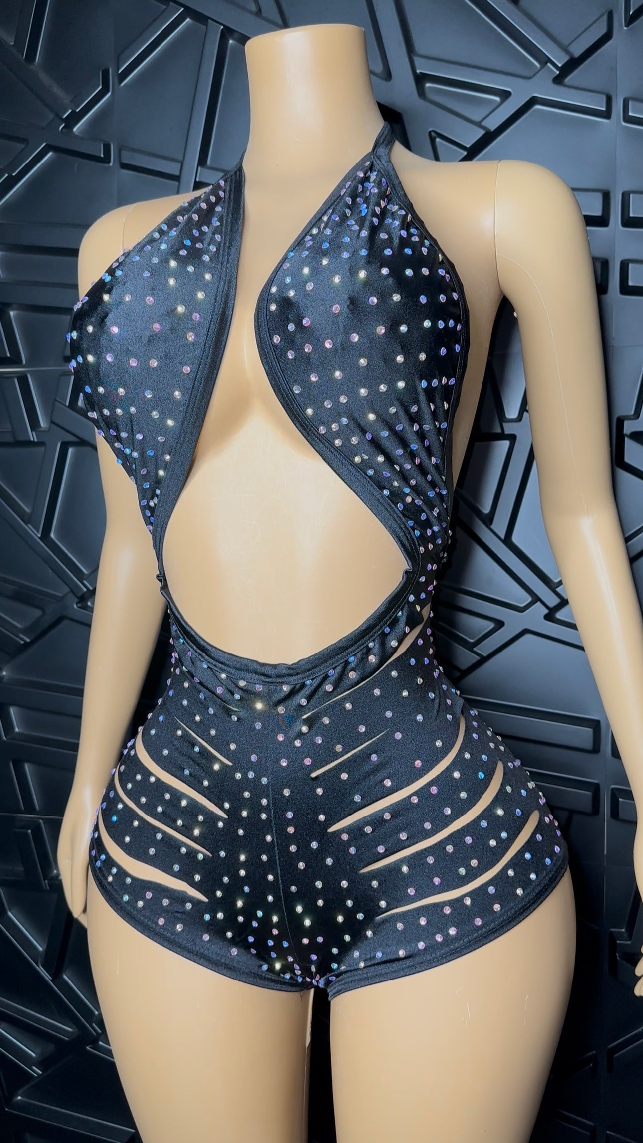 Black Bunny Romper (Medium-XLarge) STRETCHY