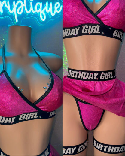 Pink BDay Girl Skirt Set